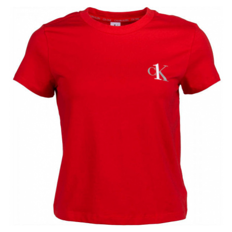 Calvin Klein S/S CREW NECK Dámske tričko, červená, veľkosť
