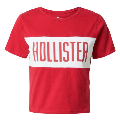 HOLLISTER Tričko  červená / biela