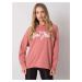 Dusty pink women's sweatshirt with pockets