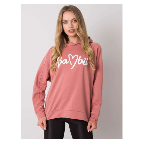 Dark pink women's hoodie with pockets