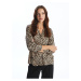 LC Waikiki Leopard Patterned Oversize Women's Shirt