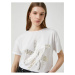 Koton 3sak50017ek Women's T-shirt Off White