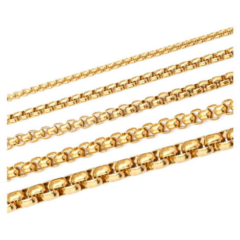 Retiazka z chirurgickej ocele Wheels - 2-4 mm / 40-90cm Zlatý