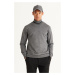 ALTINYILDIZ CLASSICS Men's Anthracite Standard Fit Normal Cut Full Turtleneck Knitwear Sweater.