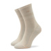 Calvin Klein Súprava 3 párov vysokých dámskych ponožiek 701219848 Béžová