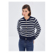 LC Waikiki Crew Neck Striped Long Sleeve Women's Knitwear Cardigan