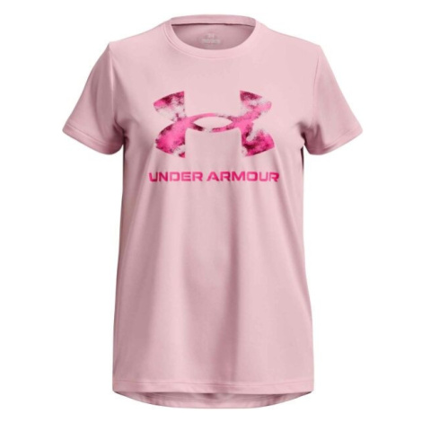 Under Armour TECH SOLID PRINT FILL BL SSC Dievčenské tričko, ružová, veľkosť