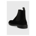 Semišové topánky chelsea BOSS Calev pánske, čierna farba, 50497739