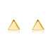 Náušnice zo žltého 14K zlata - lesklé zahnuté rovnostranné trojuholníky