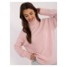 Light pink oversized turtleneck sweater