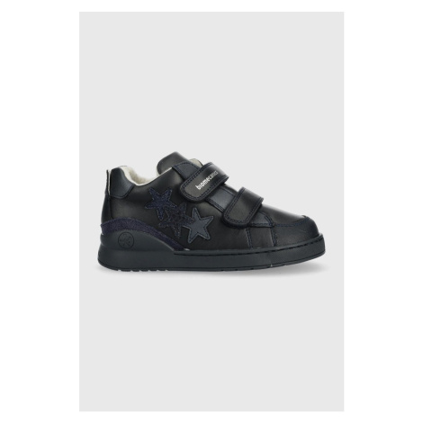 Detské zimné kožené topánky Biomecanics čierna farba