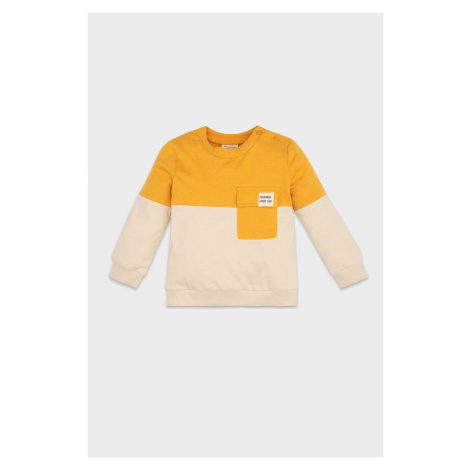 DEFACTO Baby Boy 100% Cotton Crew Neck Color Block Soft Furry Sweatshirt