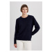 DEFACTO Regular Fit V-Neck Premium Soft Wool Textured Sweater