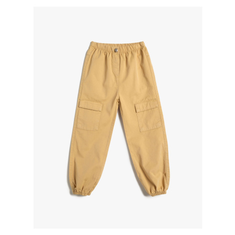 Koton Parachute Trousers with Elastic Waist and Pocket Cotton.