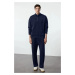 Trendyol Navy Blue Oversize/Wide Cut Stand Collar Zippered Tracksuit