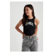 DEFACTO Fitted Printed Crew Neck Crop Singlet