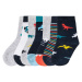 lupilu® Chlapčenské ponožky, 7 párov (dinosaurus/sivá/biela/modrá)