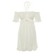 Trendyol Ecru Waist Opening Mini Woven Lined Frilly Woven Dress