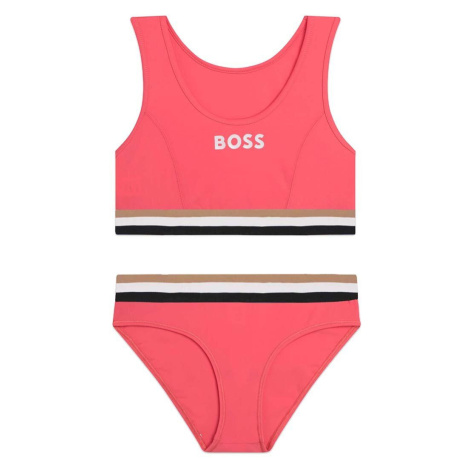 Dvojdielne detské plavky BOSS červená farba Hugo Boss