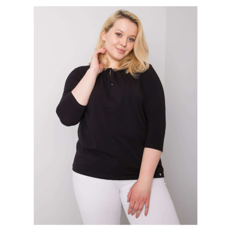 Black cotton blouse plus size