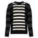 Les Hommes  LLK113-654U | Wool Stripes Round Neck Jumper  Svetre Čierna