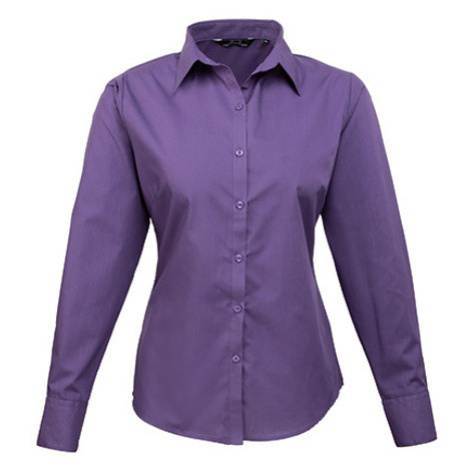 Premier Workwear Dámska košeľa s dlhým rukávom PR300 Purple -ca. Pantone 269