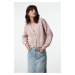 Trendyol Powder Crop Soft Texture Knit Cardigan