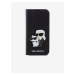 PU Saffiano Karl and Choupette NFT Book Puzdro pre iPhone 14 Pro Black Karl Lagerfeld