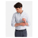 Ombre Men's REGULAR FIT shirt in white stripes with pocket - grey