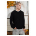 Trendyol Black Regular Crew Neck Textured Knitwear Sweater