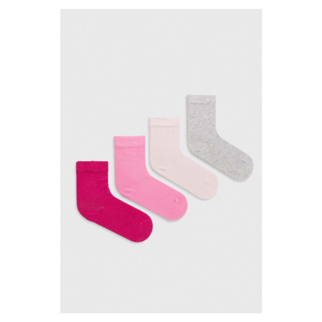 Detské ponožky United Colors of Benetton 4-pak ružová farba