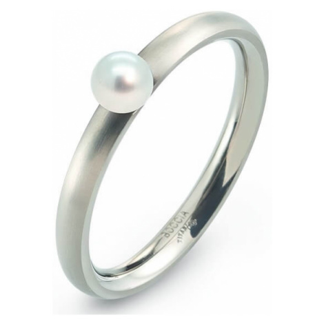 Boccia Titanium Titánový prsteň s perličkou 0145-01 56 mm