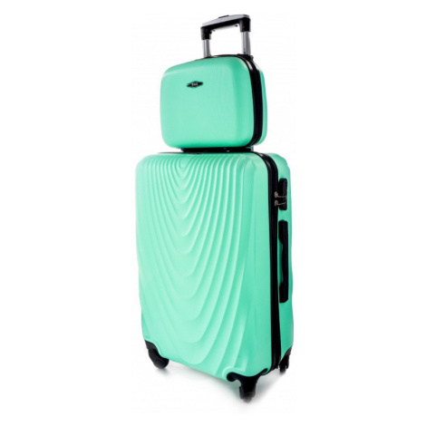 Zelená sada (taška+kufor) škrupinových kufrov &quot;Motion&quot; - veľ. XL+S