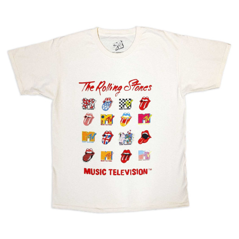 MTV tričko Rolling Stones Logo Mashup Natural