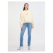 Svetlo žltá dámska oversize mikina Calvin Klein Jeans Illuminated Box Logo Crew Neck