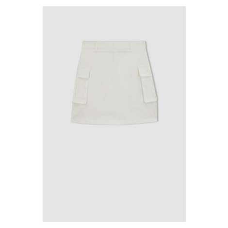 DEFACTO A-Line Normal Waist Gabardine Mini Skirt