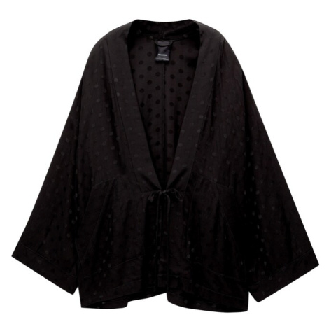 Pull&Bear Kimono  čierna Pull & Bear