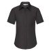 Black Poplin Shirt With Short Sleeves Fruit Of The Loom