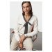 Trendyol Anthracite Ribbon/Bow Detailed Knitwear Cardigan