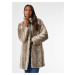 Béžový kabát z umelého kožúšku Dorothy Perkins - XL