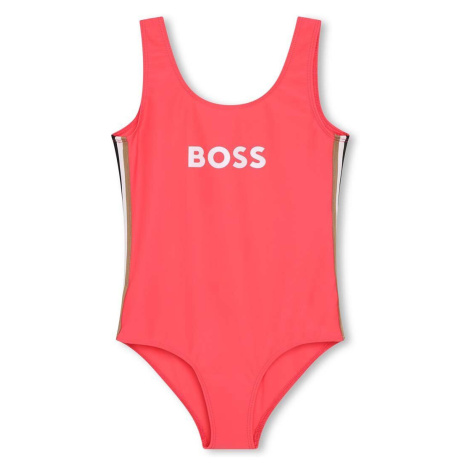 Jednodielne detské plavky BOSS červená farba Hugo Boss