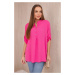 Blouse with a longer back pink