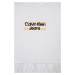 Dievčenské šaty Calvin Klein Jeans biela farba, mini, áčkový strih