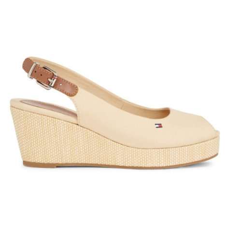 Tommy Hilfiger Espadrilky Iconic Elba Sling Back Wedge FW0FW04788 Béžová