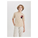 DEFACTO Boy's Oversize Fit Crew Neck Printed Short Sleeve T-Shirt