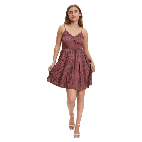 Vero Moda Dámske šaty VMHONEY Regular Fit 10220925 Rose Brown XS