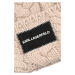 Čapica Karl Lagerfeld K/Essential Cable Knit Beanie Hnedá