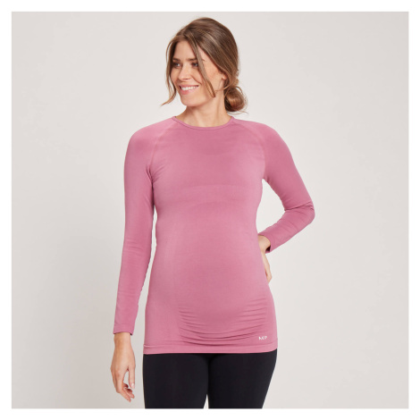 Dámske bezšvové tehotenské tričko MP s dlhými rukávmi – fialové