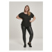 Women's black high-waisted synthetic leather leggings