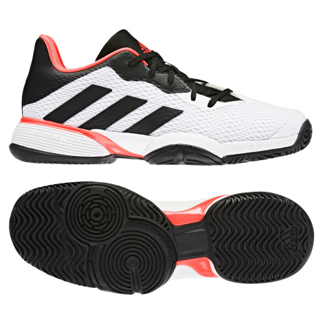 adidas Barricade K White/Black Junior Tennis Shoes